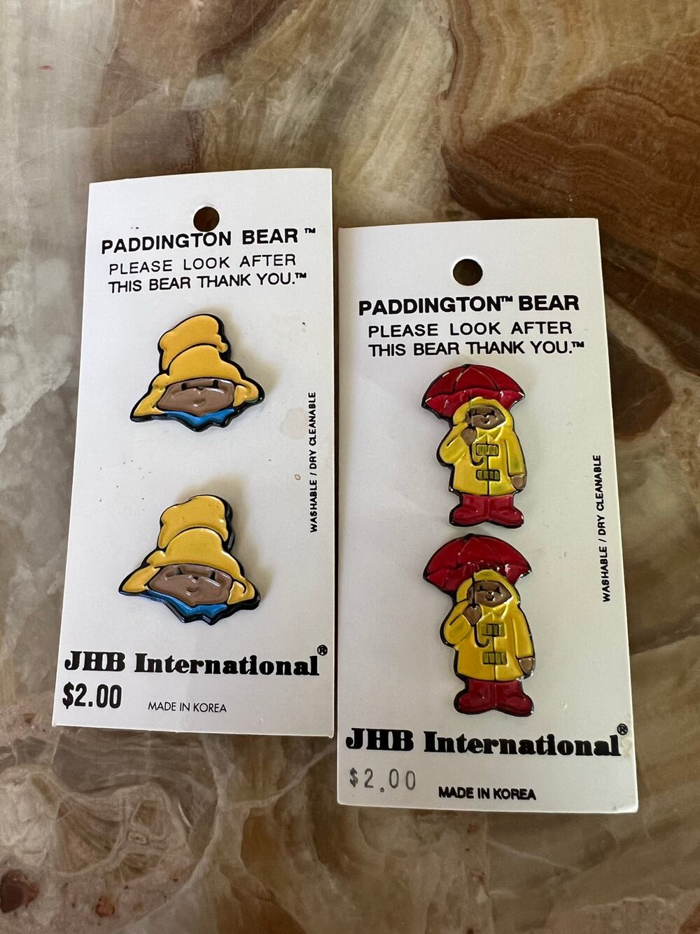 JHB NOS Paddington Bear Buttons: 4